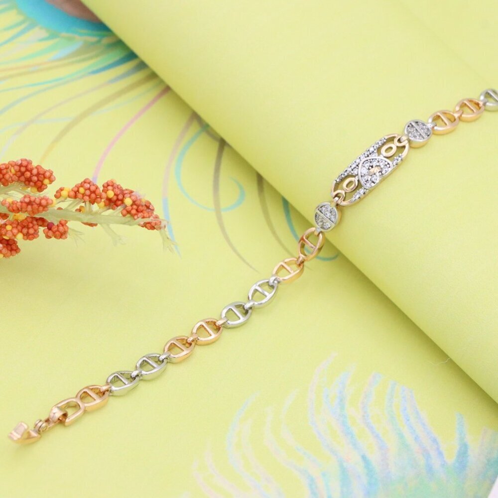 Rose Gold and Silver Dual Tone Heart Bracelet, XPBL0689 - Picture 5 of 12